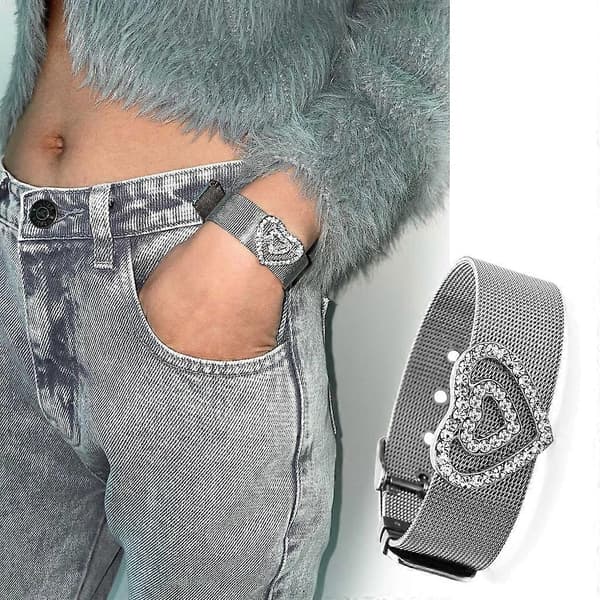 Titanium Stål Rhinestone Brede Armbånd Glitrende Kjærlighetshjerte Diamant Armringer