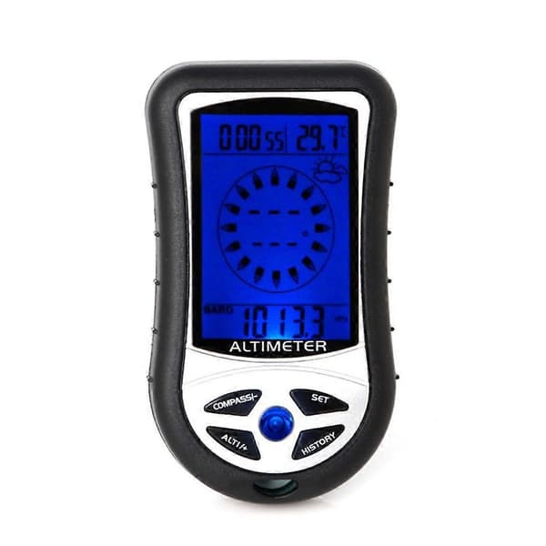 Uppgraderad 8 i 1 LCD Kompass Barometer Termo Temperatur Klocka Kalender