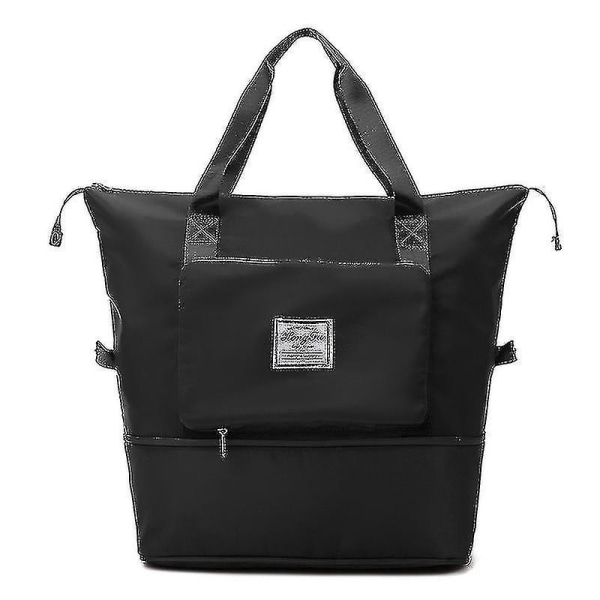 Kuivan ja märän erotuslaukku Suurikapasiteettinen taitettava matkalaukku Vedenpitävä laukku black