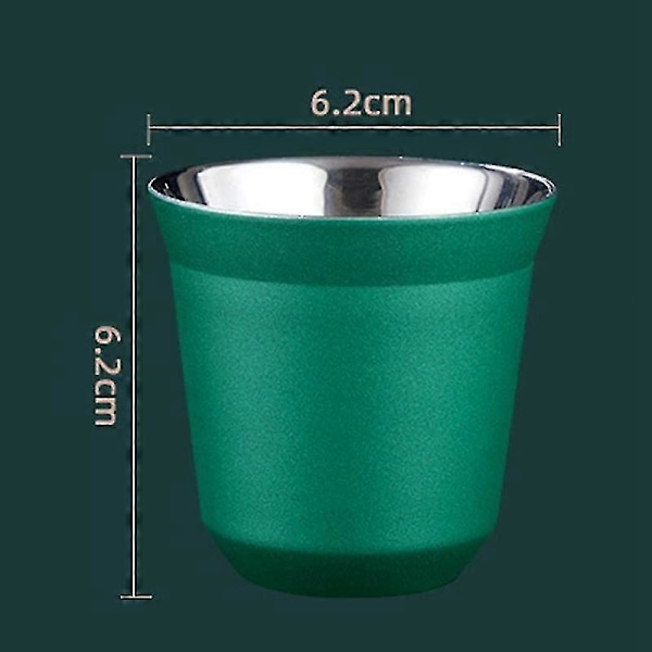 80ml Dubbelväggig Espresso Kopp i Rostfritt Stål Isolering För Pixie Kaffekopp Kapselform Kaffe