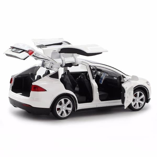 Hvid Ny 1:32 Tesla Model X Legeringsbil Model Legetøjsbiler til Børn