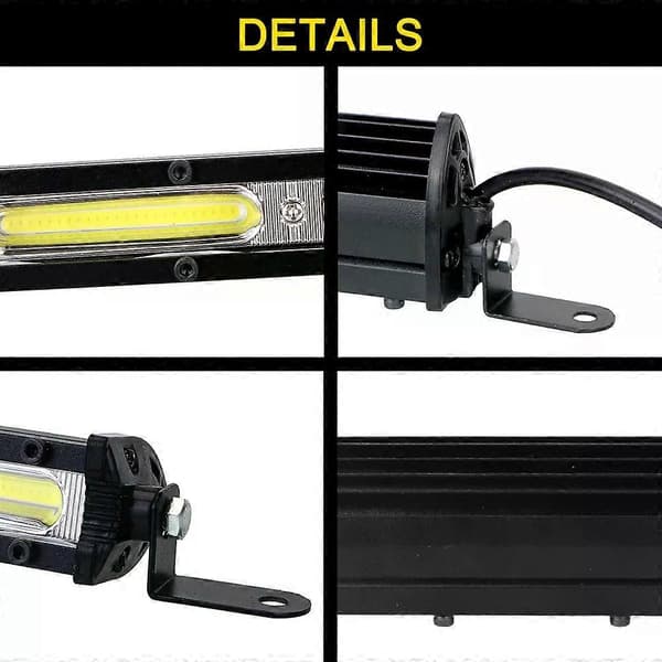 LED arbeidslys for bil, lastebil, trailer, SUV 12V spotlight LED frontlykt lysbar 6500K stripelys