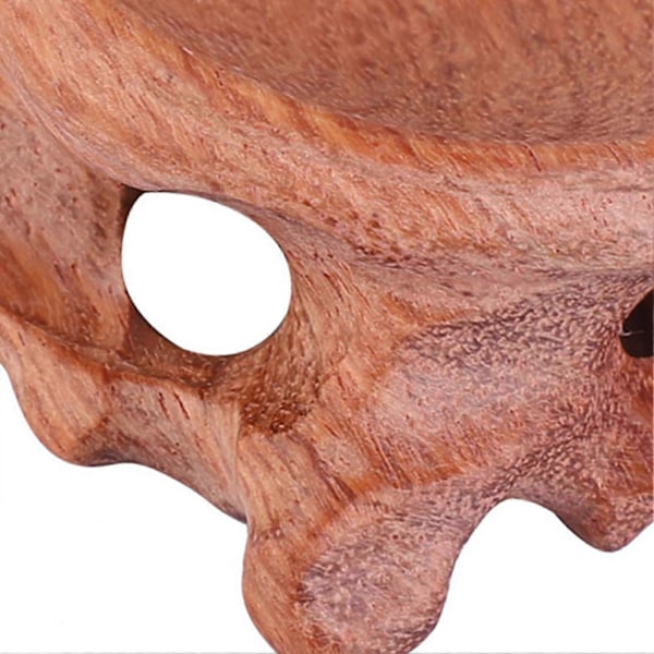 Delikat Kristallkula Bas Lek Med Valnötsbit Massiv Träbas Gourd Äggsnideri (Rosewood)