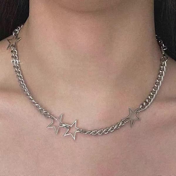 Hule Stjerne Kæder Choker Punk Hule Stjerne Halskæder Stjerne Kæder Halskæder