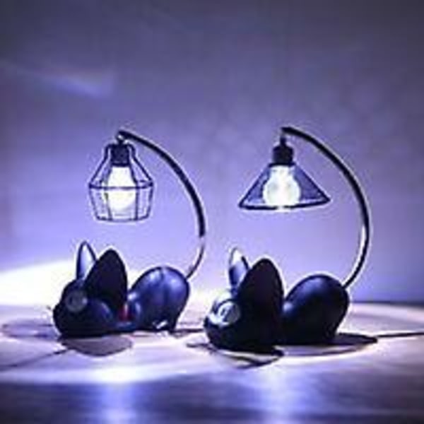 Resin Kattemønsterlampe Kreativ Nattlys Nattbordslamper For Lesing (trådskjerm)