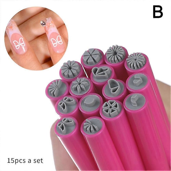 6 st Nagelkonst Stämpelpenna Set Kreativa DIY Nagelkonst Dotting Verktyg Mångsidighet