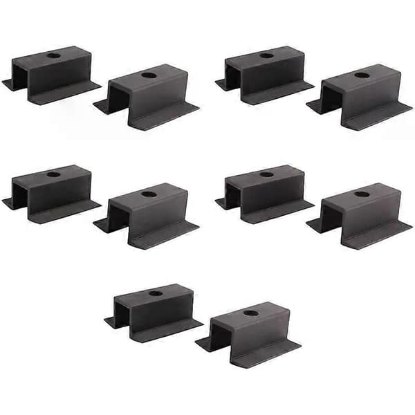 10 x Senterklemme PV Solcellepaneler Svart Modulklemme for Alle Rammehøyder Solcellepanelbrakett for Solcellepaneltak