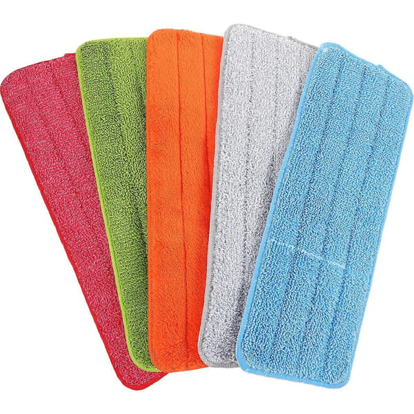 5 stk. Fiberklut Moppeputer Moppe Erstatningsklut Fortykket Flat Moppeklutputer