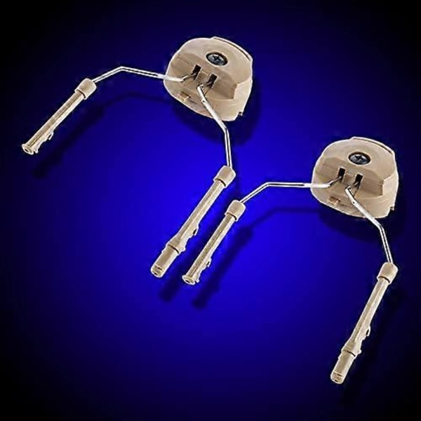 Hjälmskenadapter 2st Plast+Stål Hjälm Arc Skena Upphängning Headset Stöd För Peltor Comtac I och Comtac II (Färg : Tan)