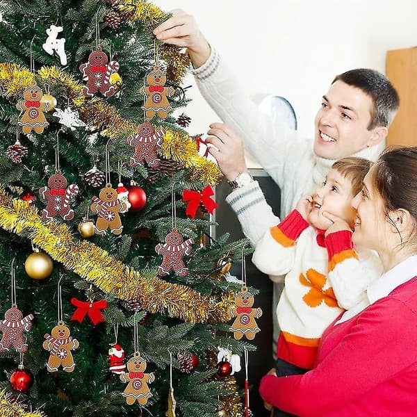Julgransdekorationer Pepparkaksgubbar (b, Stil) 12 Stycken bd