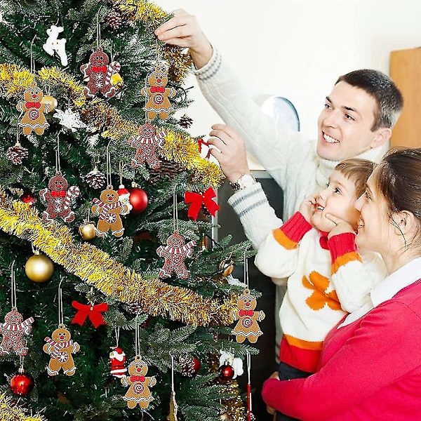 Pepparkaksgubbe Julgransprydnad Hänge 6 Stycken (stil C) bd