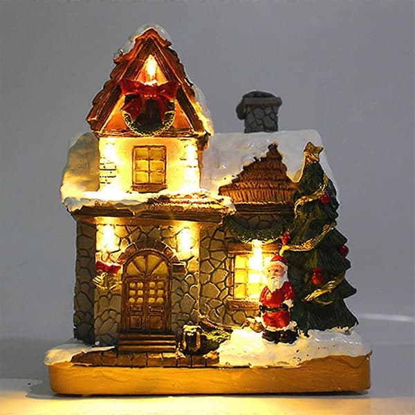 Goth Glödande Hus Prydnad Jul Gräsmatta Tomte Utomhus Skulpturer Festdekor