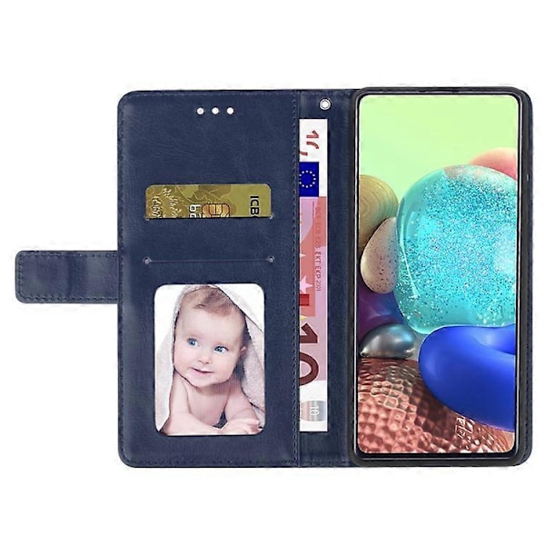 HT01 Kompatibelt för Xiaomi Redmi Note 12S 4G PU Läderfodral Plånbok Y-formad Linje Prägling Telefonställ Skydd Blue
