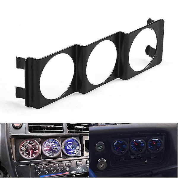 Trippel 52mm X 3 Mätarhållare Panel - Standard Stereo Radio Slot Enkel Din Universal