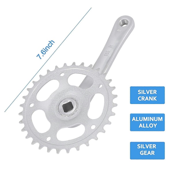 Cykelvevparti, Kedjekrans, Pedaler, 32t Vev, 165mm Enväxlad Cykelkedjekrans