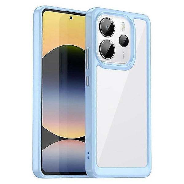 Kompatibelt Skal för Xiaomi Redmi Note 14 4G (163.25x76.55x8.16mm) TPU+Akryl Skyddande Transparent Mobilskal Blue