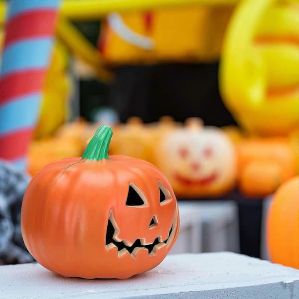 Bærbar græskarlygte med monsterlyd til Halloween-dekoration