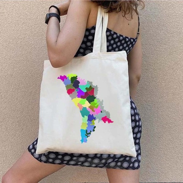 Karta Flagga Lion Shopping Bag Bomull Canvas Tote Bag white