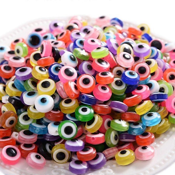 400 stk. Øje Perler Flerfarvet Resin Flade Runde Øje Perler DIY Løse Perler Spacer Perler til Smykkefremstilling