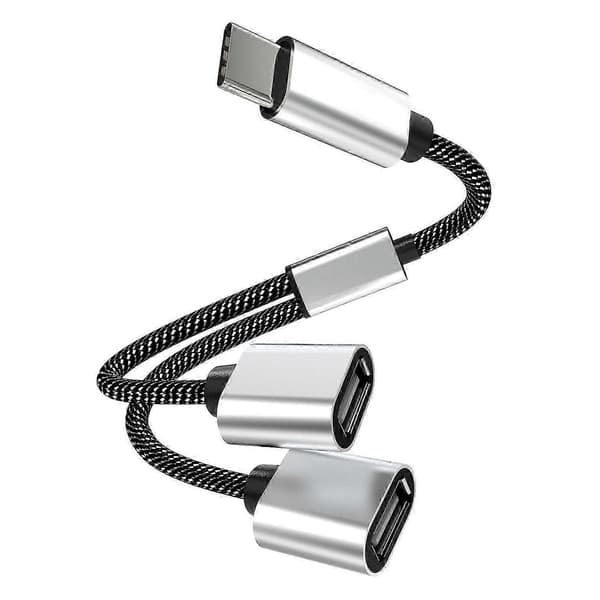 Type A Type-C Han til Dobbelt USB 2.0 Hun Adapter USB-C OTG Splitter Y Kabel Konverter Support