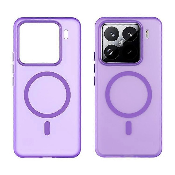 Kompatibel med Xiaomi 15 Pro Deksel Kompatibel med MagSafe TPU + PC Slank Matt Gjennomsiktig Telefondeksel Purple