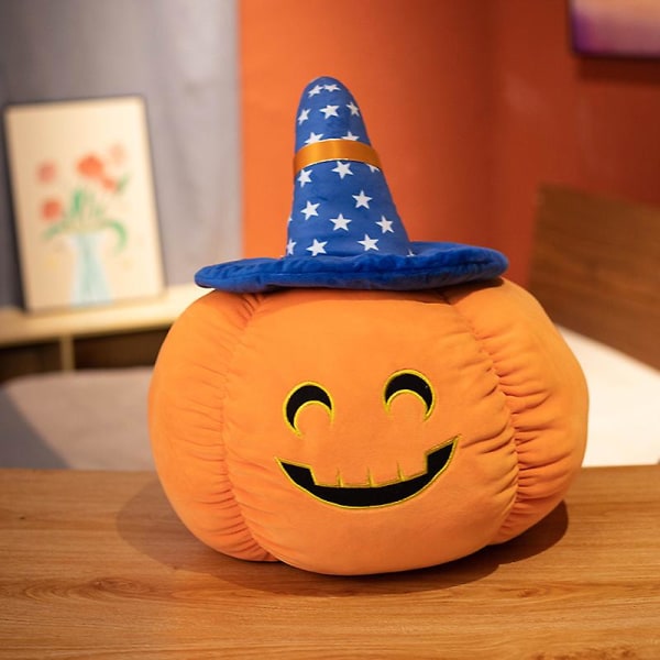 Jwl-hot Sale Simulaatio Kurpitsa Joulu Halloween Lahjalelut Pehmo Tyyny Pehmo Tyyny Nukke Mini Kurpitsa Lelu Lasten Kodinsisustus blue smile 35cm