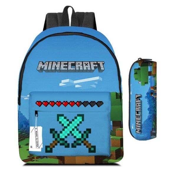 16 tommer Minecraft Game Rygsæk Letvægts skoletaske til børn Army Green