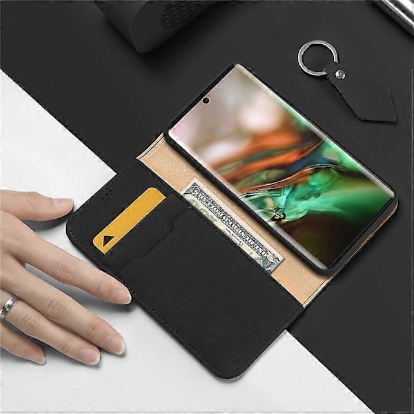 DUX DUCIS Wish Series Kompatibel med Samsung Galaxy Note 10 / Note 10 5G Plånboksfodral Äkta Läder Black