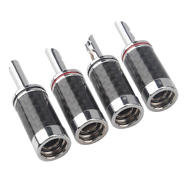 8 stk Bananplugger Hi-end Hifi Diy Karbonfiber Kobberbelagt Rhodium Elektrisk Audio Jack Banan C (haoyi