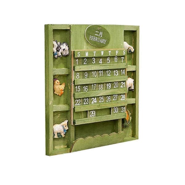 Väggkalender Kreativ Dekorativ Trä Evighetskalender Hängande Ornament