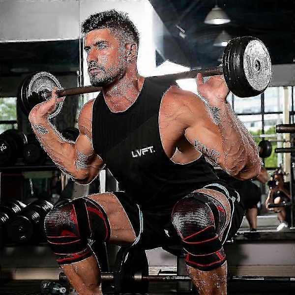 Justerbart knästöd 3D Kompression Gym Knäskydd Ärm, svart Xl