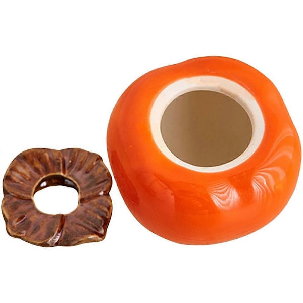 Persimon Keramisk Blomkruka Inomhus Kruka Skrivbordsdekoration Orange 7.7X7.7X6.00cm Plantering 1Set