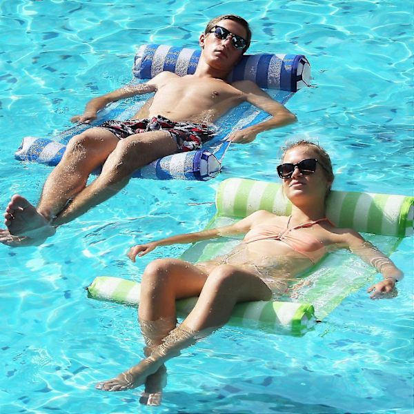 2-pack Premium Pool Float Hammock, Multifunktionell Uppblåsbar Hängmatta
