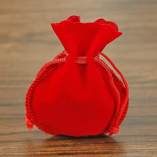 30 stk. 12x9cm Fløyels Snøreposer, Røde Gresskar Gaveposer Godteposer Smykkeoppbevaringsposer For Bryllupsgaver A