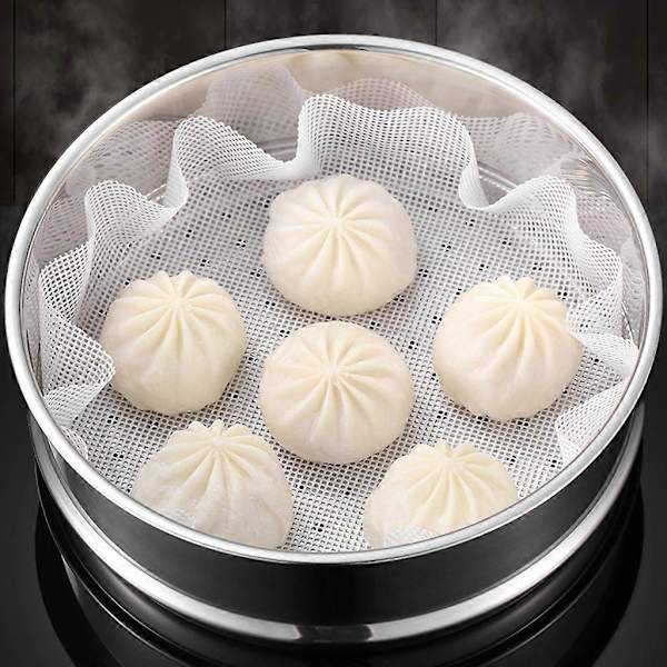 2 dobbeltsidede bageplader, boller, dumplings, restaurantdampningsmåtter - L