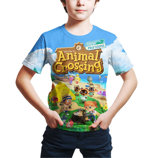 Animal Crossing 3d Print Sommar T-shirt Barn Pojkar T-shirt Casual Tee Tops style 1 5-6 Years