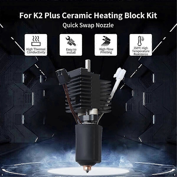 För Creality K2 Plus Keramisk Värmeblock Hotend Kit Högtemperaturtålighet och med High Flow Edition 2