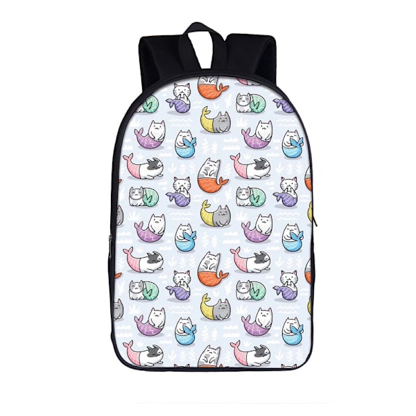 Funny Space Cat Unicorn ryggsekk Laser Cat Kitty Dagsekk Barn Skolevesker for tenåringer Jenter Skoleryggsekker Barn Bokveske style 18
