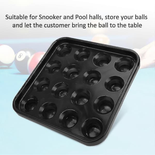 16 Huller Pool Snooker Billardkugle Opbevaringsholder Bakke Billard Tilbehør Sort--Sort