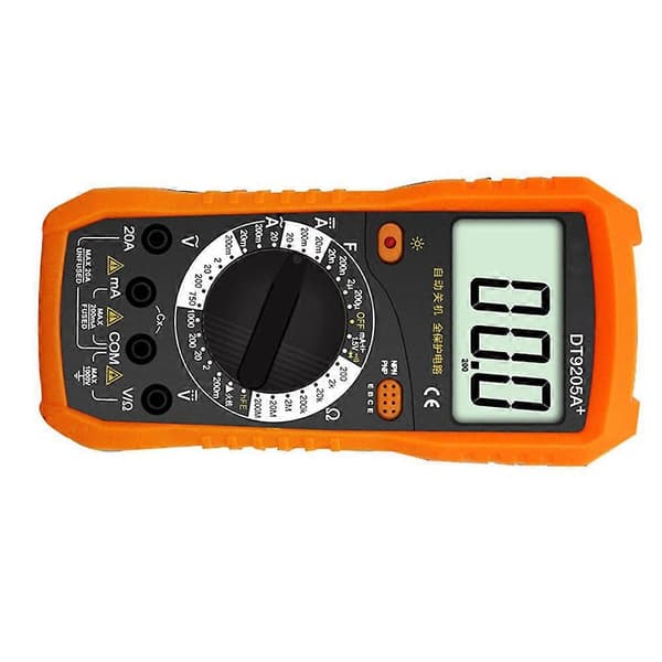 Bærbar digital multimeter med plastmateriale, spenningsmåling og ohm-testing for teknikere 1 sett