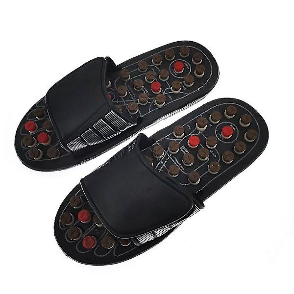 Fötter Massage Tofflor Fotzonterapi Akupunkturterapi Massageapparat Walk Stone Skor Akupunktur Kullersten Massageador Sandal Coffee 38-39