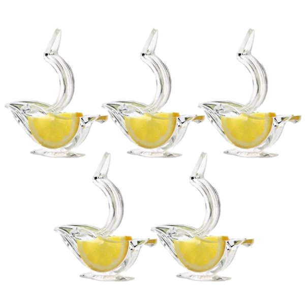 2023-5st Citronpressklämma Akryl Manuell Citronskivpress Bekväm Transparent Fruktpress För Hemmet-FG