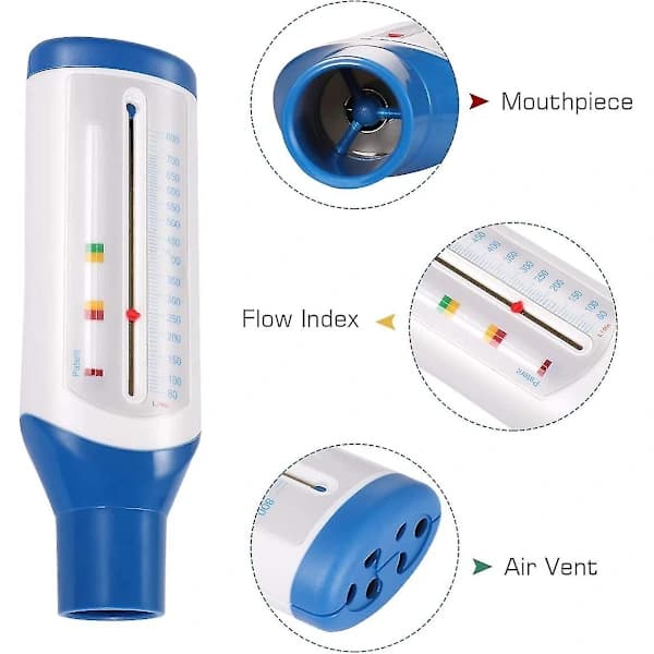 Toppflödeshastighet för personlig spirometer - utandningsflödesmätare - lungfunktionstestning