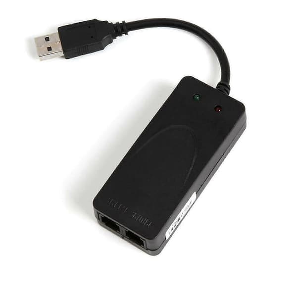 2 Dubbla Rj11 Portar Usb 56k Externt Uppringt Röst Fax Data Modem För Windows 7 8