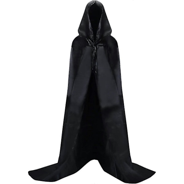 Sort Hætte Kappe Voksen Kostume Halloween, 1 stk. L