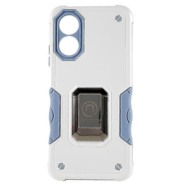 Kompatibelt Skal för Oppo A17 4G Anti-drop, PC + TPU Skyddsskal med Ringstativ White