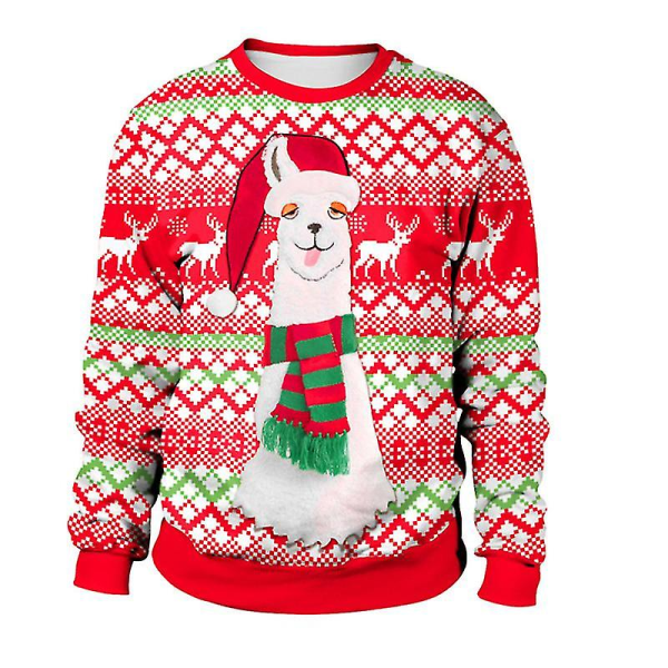 Jul Xmas Män Dam Sweatshirt 3d Print Vinter Pullover Jumper Toppar A Style 2XL