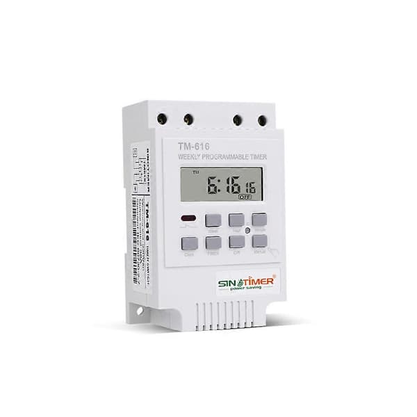 TM616W-4 Digital elektronisk timer kontakt 220V 30A skinne montering 17 indstillinger 7 dage ugentlig programmerbar relæ controller