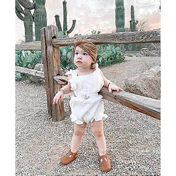 KATEA Toddler Baby Flicka Rufflad Ärmlös Romper Casual Sommar Jumpsuit Bomullslinne Kläder