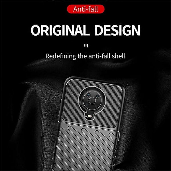 Thunder Series Twill Tekstur Mykt Deksel TPU-deksel Kompatibelt for Nokia G10 / G20 Black
